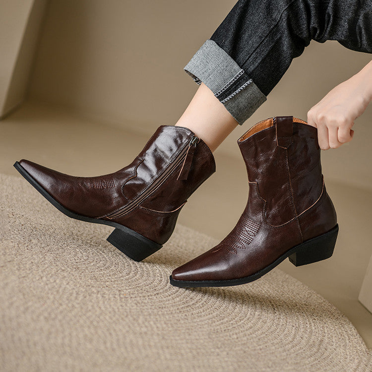 Nerina | Stivali Donna in Pelle Autentica Stile Western