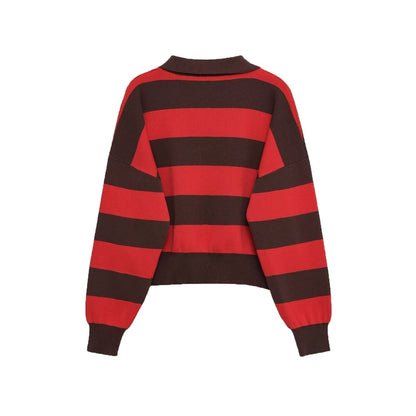 Maglione Crop Donna a Righe