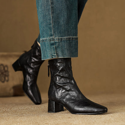 Celeste | Stivaletti Donna in Pelle Autentica con Tacco Medio