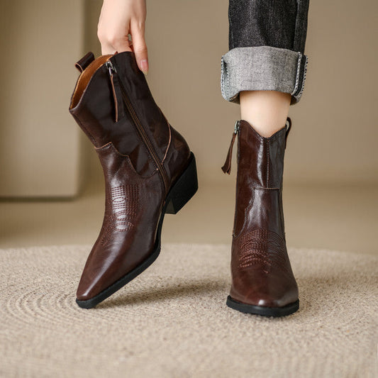 Nerina | Stivali Donna in Pelle Autentica Stile Western