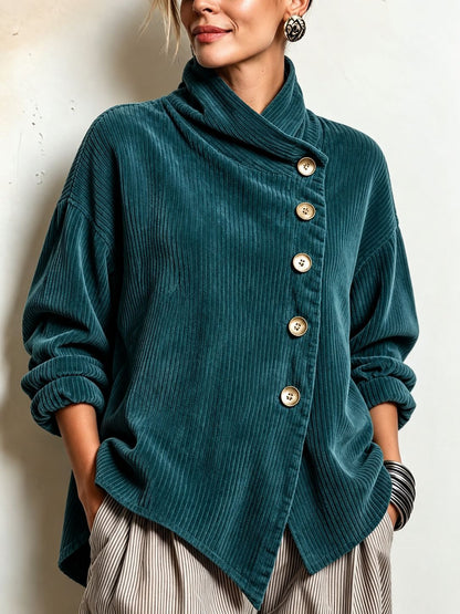 Caterina | Maglione Donna in Velluto a Coste con Collo Alto