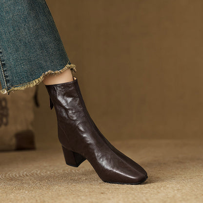 Celeste | Stivaletti Donna in Pelle Autentica con Tacco Medio