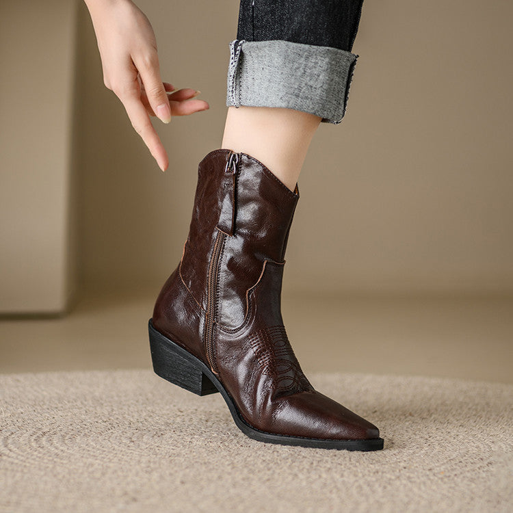 Nerina | Stivali Donna in Pelle Autentica Stile Western