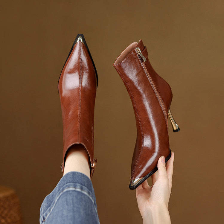 Stella | Stivaletti Donna in Pelle Autentica con Fibbia