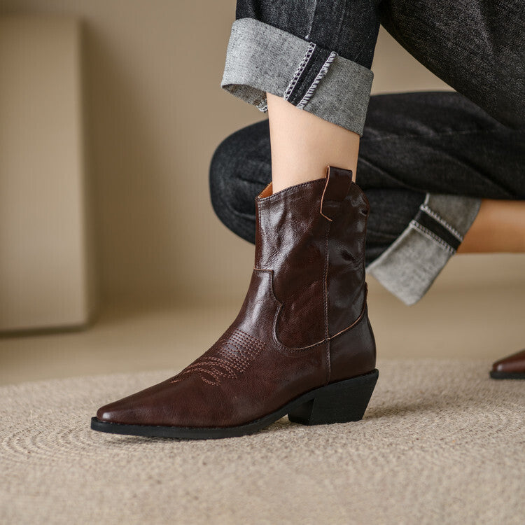 Nerina | Stivali Donna in Pelle Autentica Stile Western