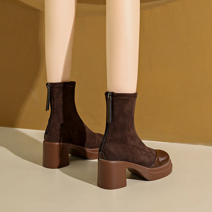 Eva | Stivali Donna in Camoscio Premium con Punta Tonda