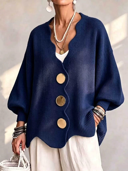 Mercedes | Cardigan Donna con Bottoni e Scollo a V