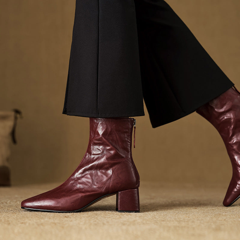 Celeste | Stivaletti Donna in Pelle Autentica con Tacco Medio