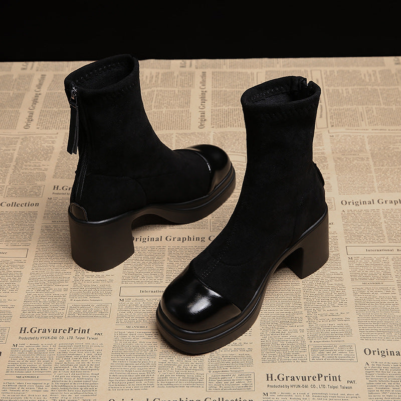 Eva | Stivali Donna in Camoscio Premium con Punta Tonda