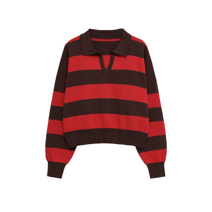 Maglione Crop Donna a Righe