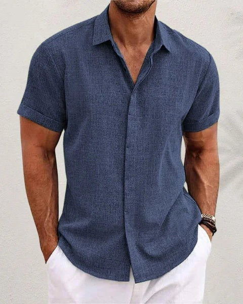 Camicia Uomo a Maniche Corte Morbida Leggera Estiva