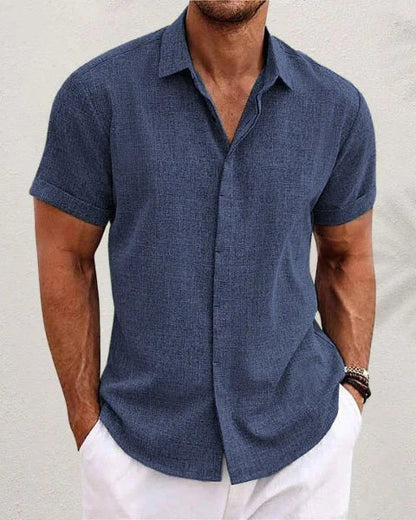 Camicia Uomo a Maniche Corte Morbida Leggera Estiva