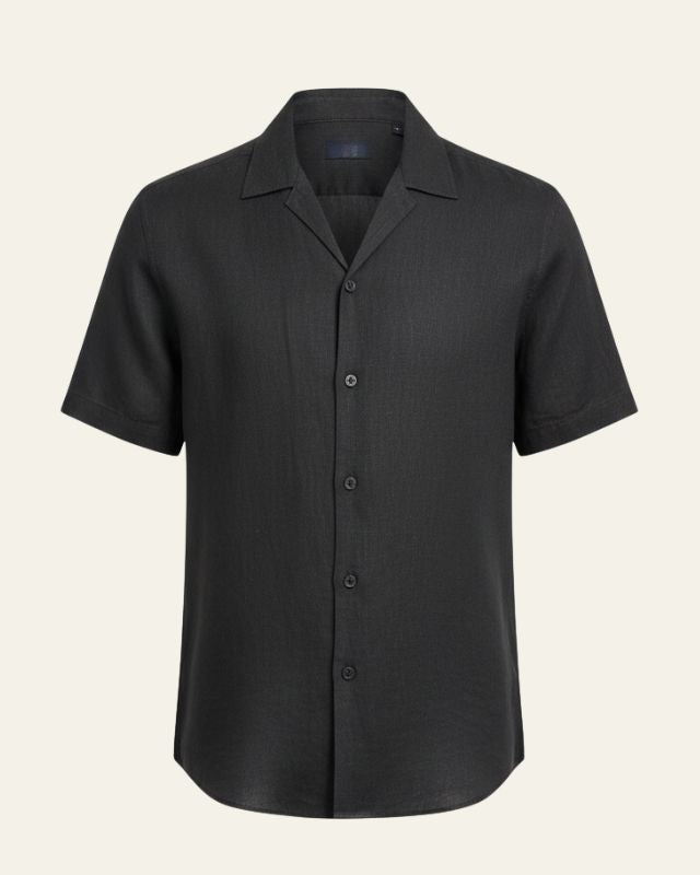 Camicia Uomo Maniche Corte Leggera in Lino Ecologico Estiva