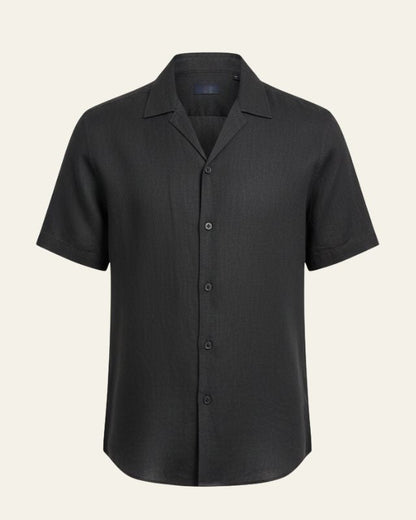 Camicia Uomo Maniche Corte Leggera in Lino Ecologico Estiva