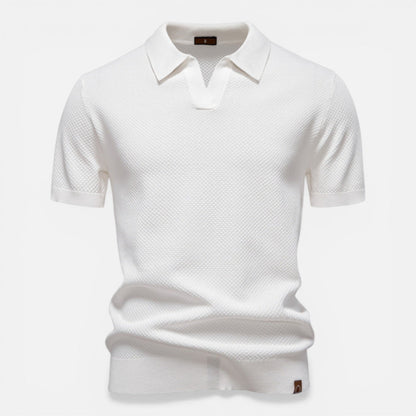 Polo Uomo Slim Fit in Maglia Traspirante Leggera Manica Corta