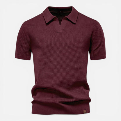 Polo Uomo Slim Fit in Maglia Traspirante Leggera Manica Corta