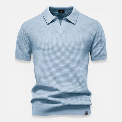 Polo Uomo Slim Fit in Maglia Traspirante Leggera Manica Corta