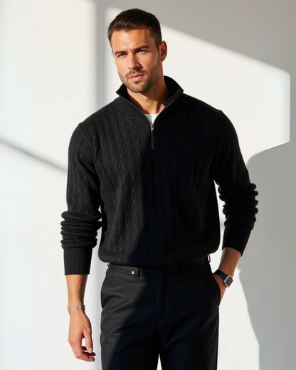 Maglione Uomo Elegante con Zip Parziale Eleganza Sobria