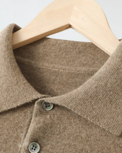 Maglione Polo Uomo Effetto Lana Maniche Lunghe