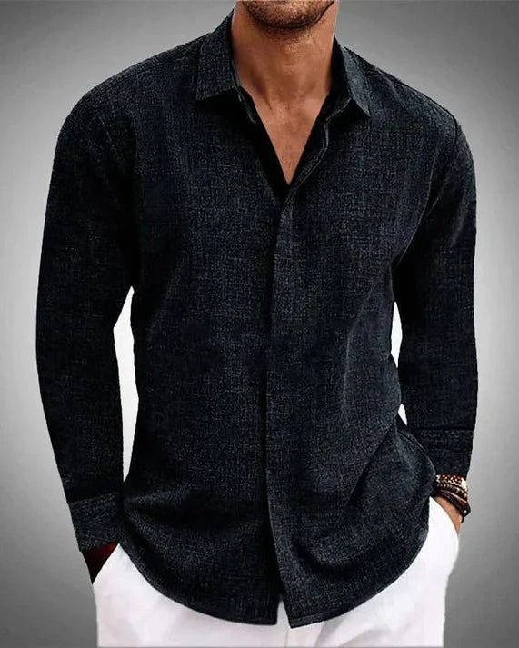 Camicia Uomo in Tessuto Strutturato Texture Leggera Curata
