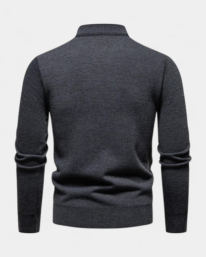 Maglione Uomo Mezza Zip in Cotone Design Pulito Versatile