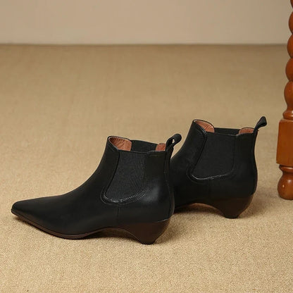 Laura | Stivali Donna in Pelle Autentica con Tacco Curvo
