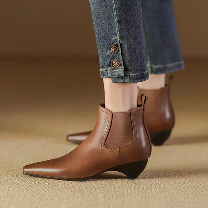 Laura | Stivali Donna in Pelle Autentica con Tacco Curvo