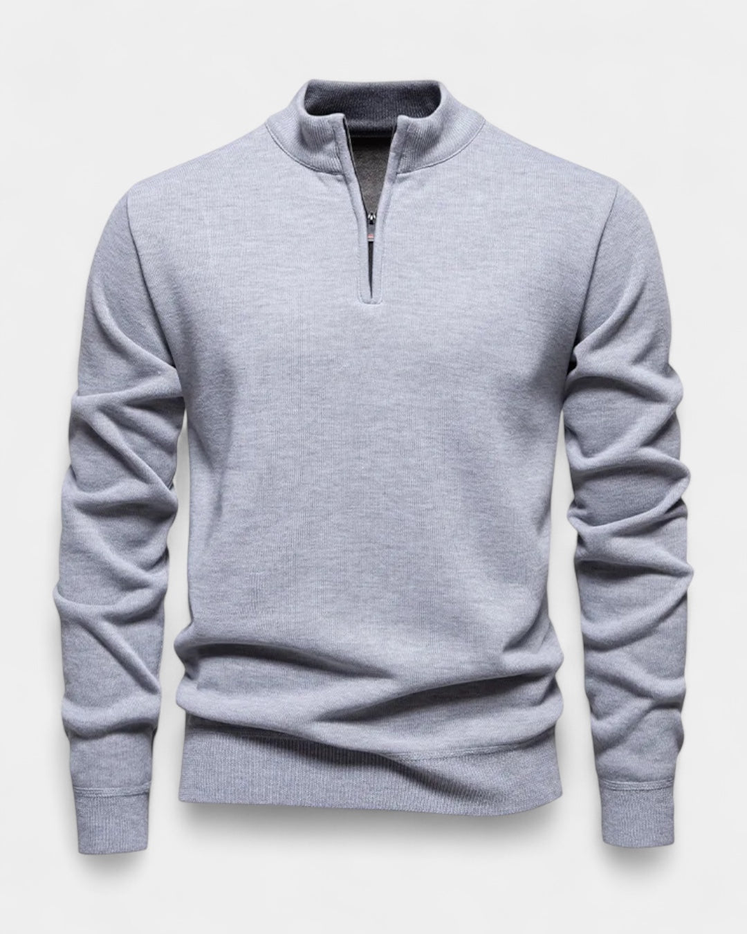 Maglione Uomo Mezza Zip in Cotone Design Pulito Versatile