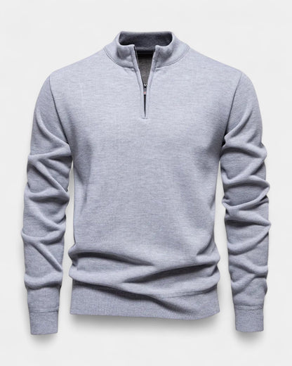 Maglione Uomo Mezza Zip in Cotone Design Pulito Versatile
