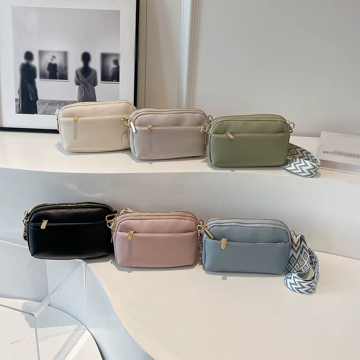 Borsa a Tracolla Donna Strutturata in Pelle Vegana