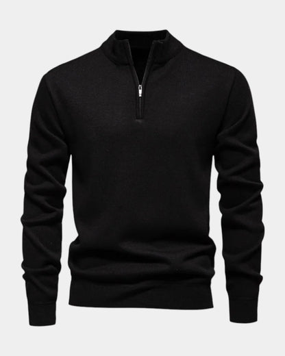 Maglione Uomo Mezza Zip in Cotone Design Pulito Versatile