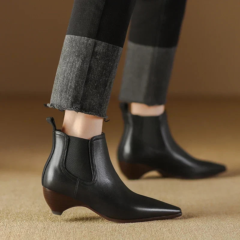 Laura | Stivali Donna in Pelle Autentica con Tacco Curvo