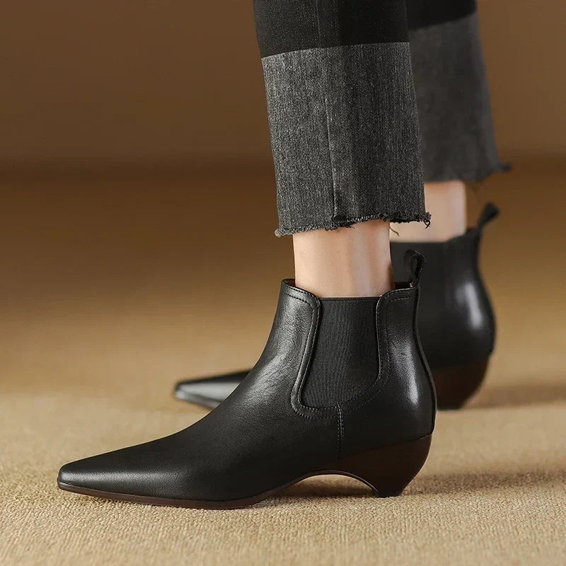 Laura | Stivali Donna in Pelle Autentica con Tacco Curvo