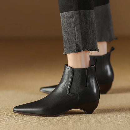 Laura | Stivali Donna in Pelle Autentica con Tacco Curvo