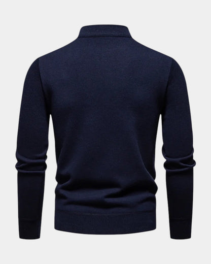 Maglione Uomo Mezza Zip in Cotone Design Pulito Versatile
