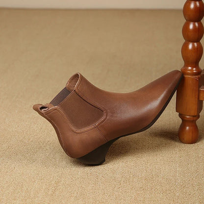 Laura | Stivali Donna in Pelle Autentica con Tacco Curvo