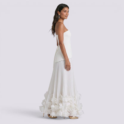 Abito Lungo Donna con Scollo Bardot