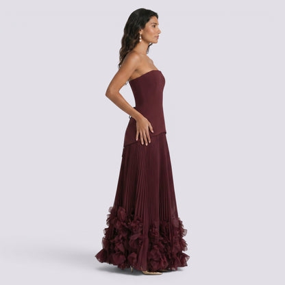 Abito Lungo Donna con Scollo Bardot