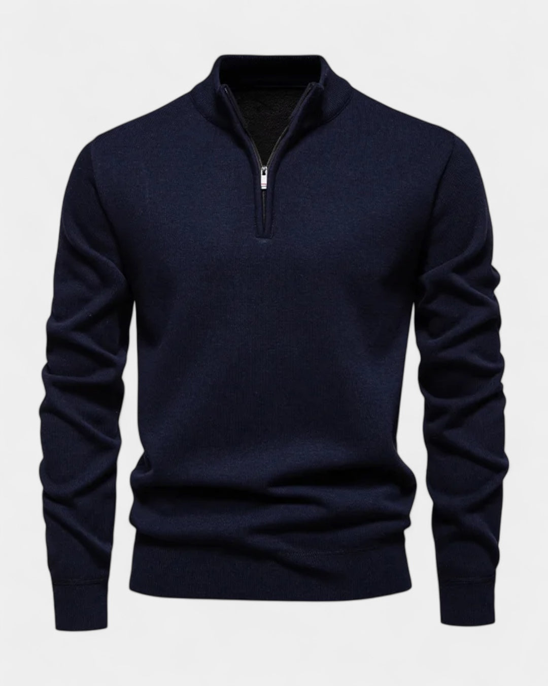 Maglione Uomo Mezza Zip in Cotone Design Pulito Versatile