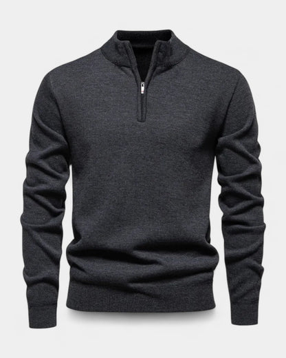 Maglione Uomo Mezza Zip in Cotone Design Pulito Versatile