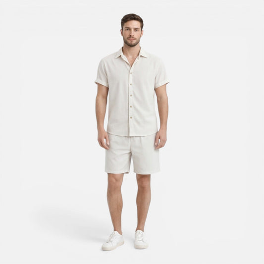Completo Uomo Camicia e Shorts Leggero Estivo Co-Ord