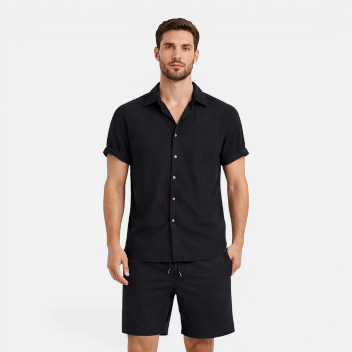 Completo Uomo Camicia e Shorts Leggero Estivo Co-Ord