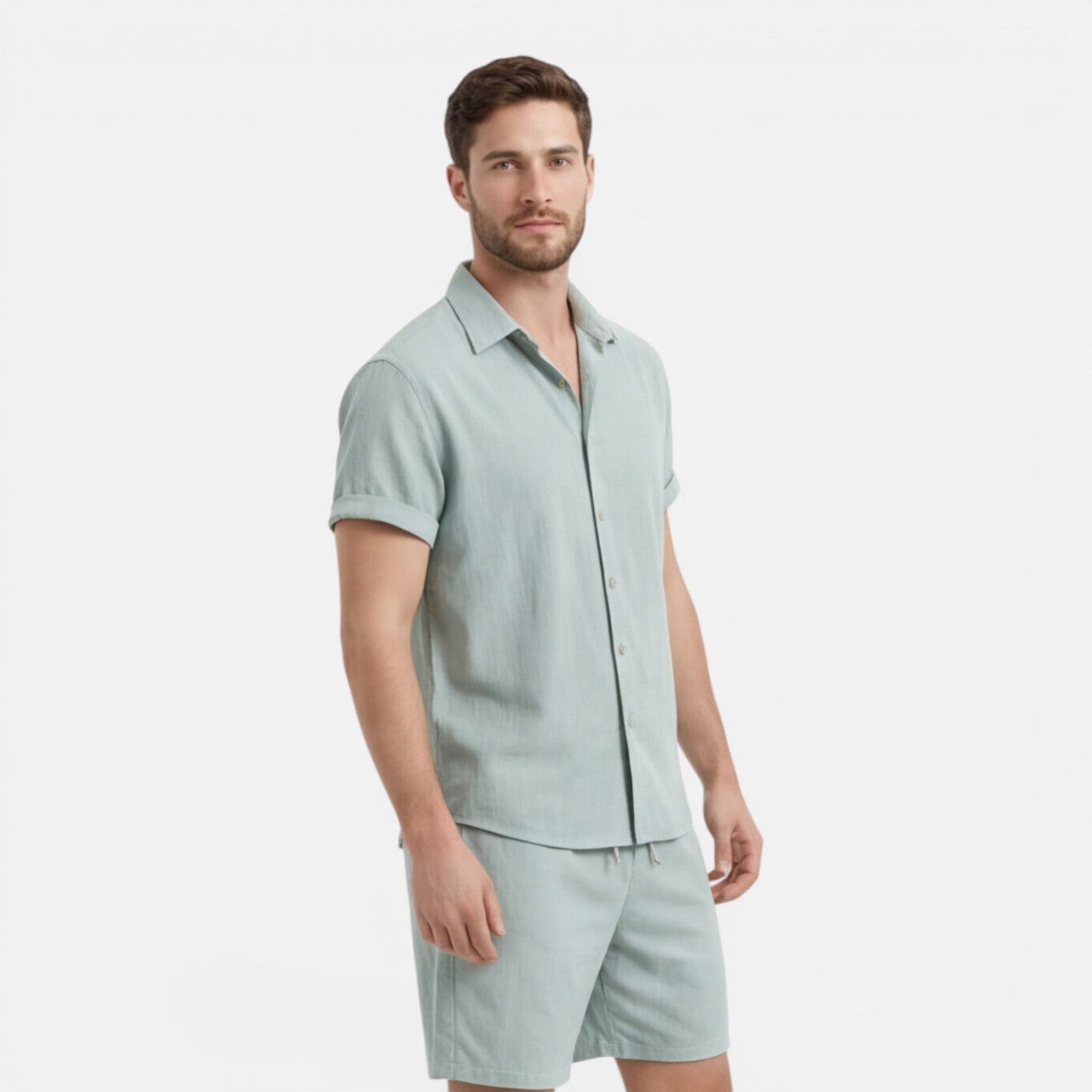 Completo Uomo Camicia e Shorts Leggero Estivo Co-Ord
