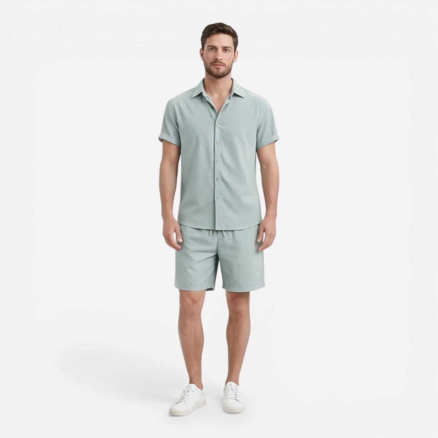 Completo Uomo Camicia e Shorts Leggero Estivo Co-Ord