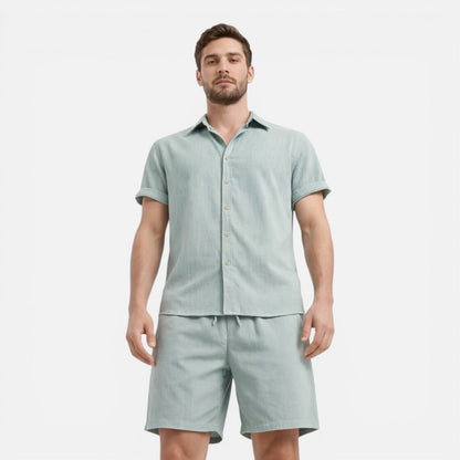 Completo Uomo Camicia e Shorts Leggero Estivo Co-Ord