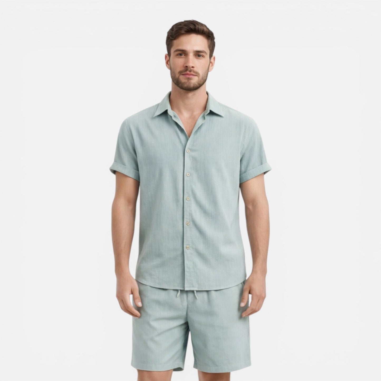 Completo Uomo Camicia e Shorts Leggero Estivo Co-Ord
