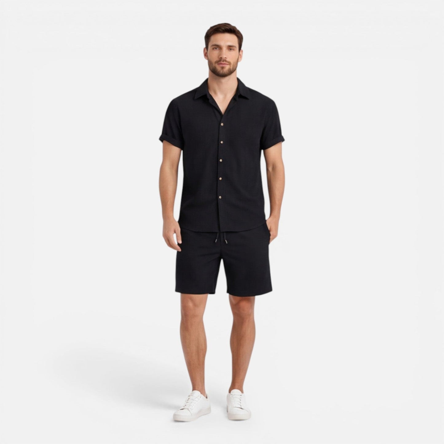 Completo Uomo Camicia e Shorts Leggero Estivo Co-Ord
