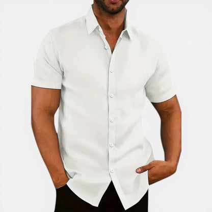 Camicia Uomo Manica Corta Slim Fit Leggera Traspirante Estiva