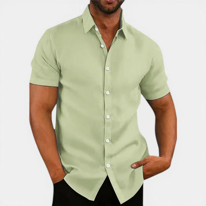 Camicia Uomo Manica Corta Slim Fit Leggera Traspirante Estiva