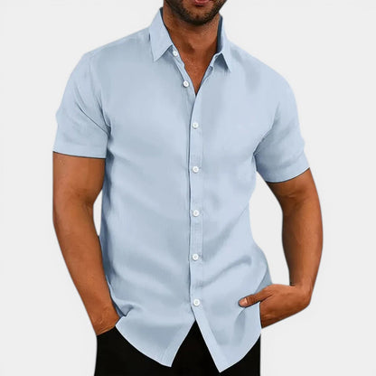 Camicia Uomo Manica Corta Slim Fit Leggera Traspirante Estiva